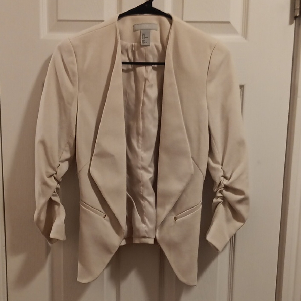 H&M Cream Open Front Blazer